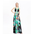 Hot Sale Women Printed Beach Sexy V Neck  Casual Maxi Dresses